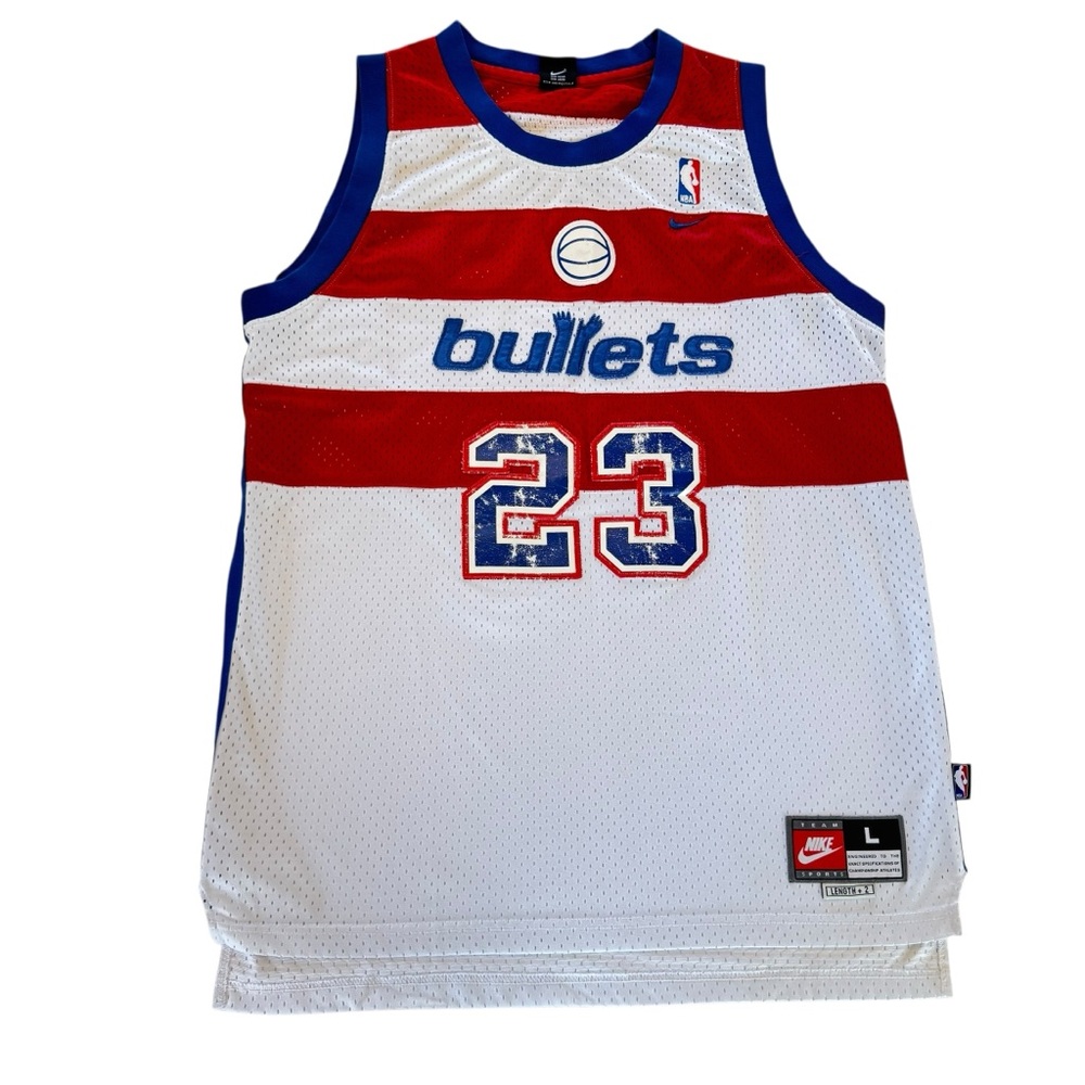 Vintage Nike NBA Michael Jordan 23 Stitched Washington Bullets Jersey Size Large